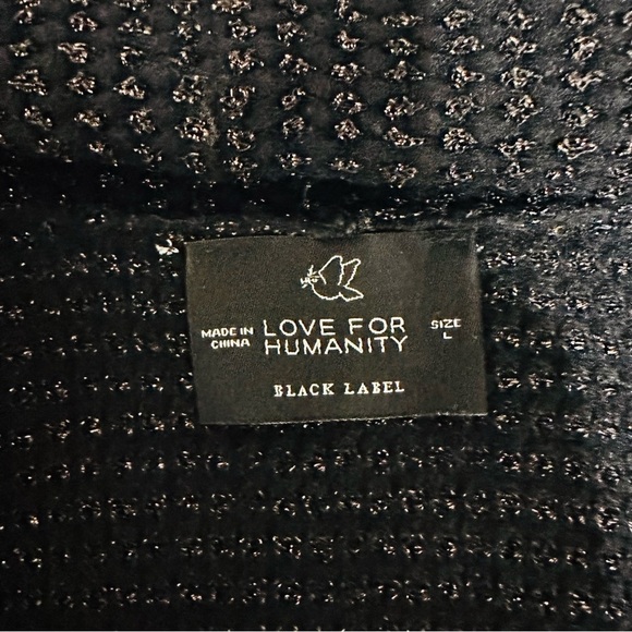 Love For Humanity Black Label Women’s Sz Large Black & Gold Long Sleeve Cardigan - Picture 4 of 9